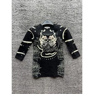Givenchy Paris Gemini All Over Print Long Sleeve Shirt Black Kids Size 5